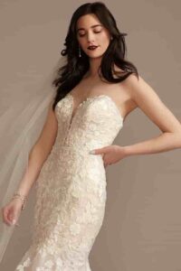 Oleg Cassini wedding dress for brides under 5 feet